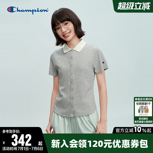 Champion冠军休闲翻领POLO衫女