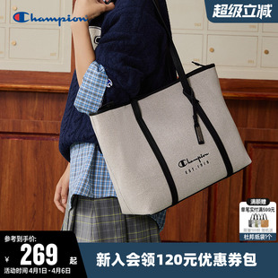 男女情侣单肩背包大容量手提包包潮 Champion冠军托特包2026春新款