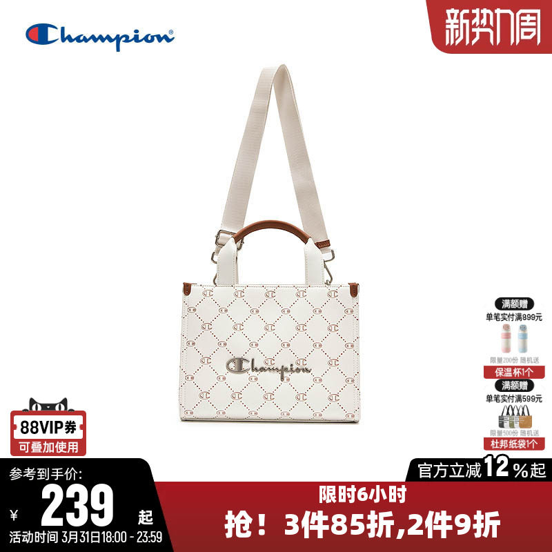 Champion冠军单肩背包2026春新款男女情侣时尚手提斜挎包小方托特