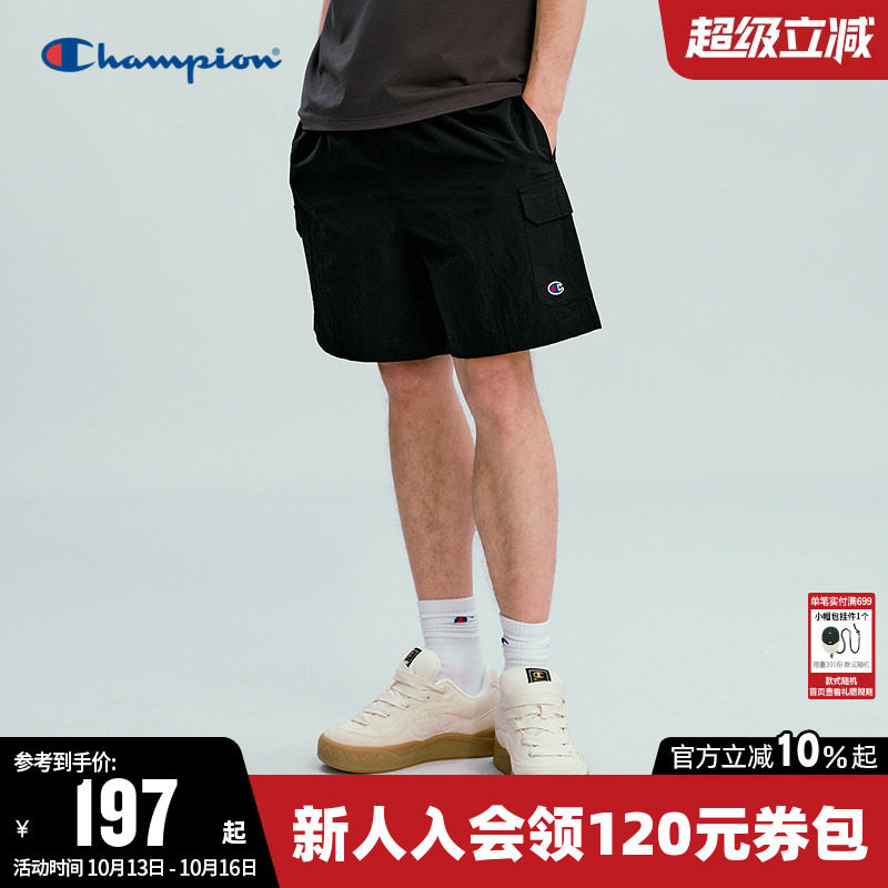 Champion冠军短裤男2026夏季新款工装风梭织五分裤休闲宽松裤子潮
