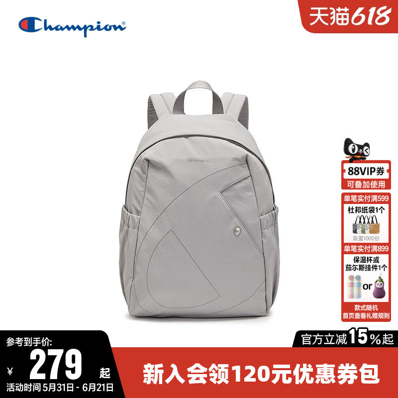 Champion冠军双肩背包2026新款男女轻便时尚大C经典书包电脑黑色