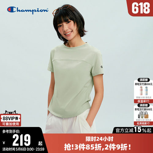 Champion冠军休闲圆领短袖T恤女