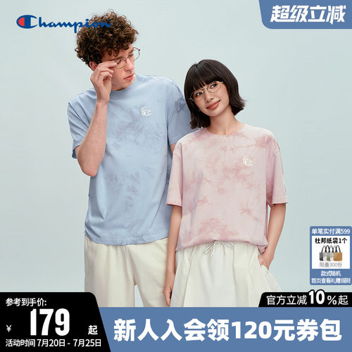 Champion冠军扎染圆领短袖T恤女