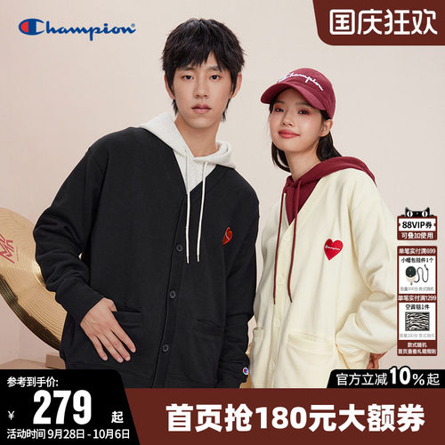 爱心徽标卫衣Champion冠军V领男