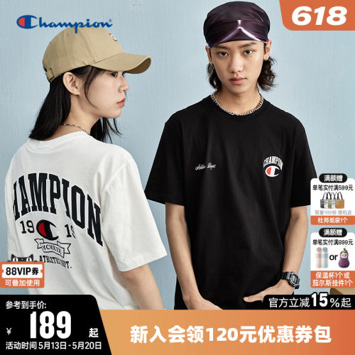 Champion冠军圆领短袖T恤男