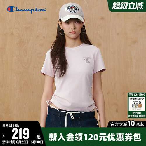 Champion冠军休闲圆领短袖T恤女