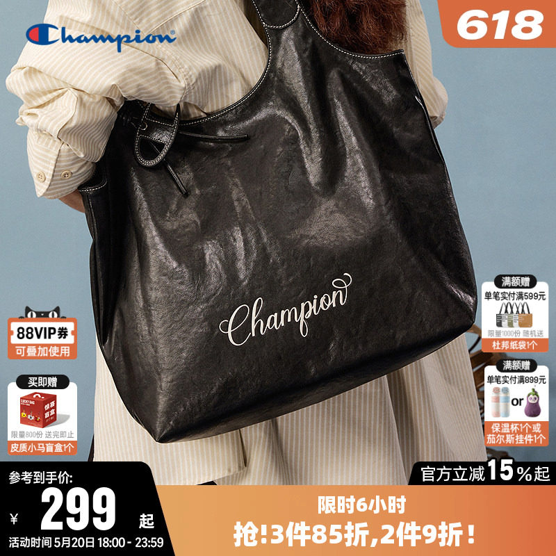 Champion冠军单肩背包2026夏女大容量时尚通勤托特包旅行休闲挎包