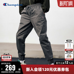 系带束脚休闲裤 纯色刺绣小Clogo运动裤 子 男春季 Champion冠军长裤