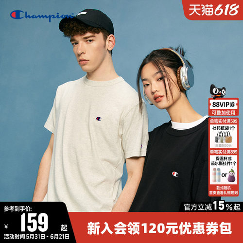 纯色短袖T恤CHAMPION情侣款