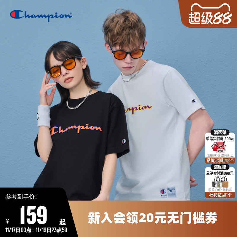 刺绣Champion冠军情侣短袖T恤