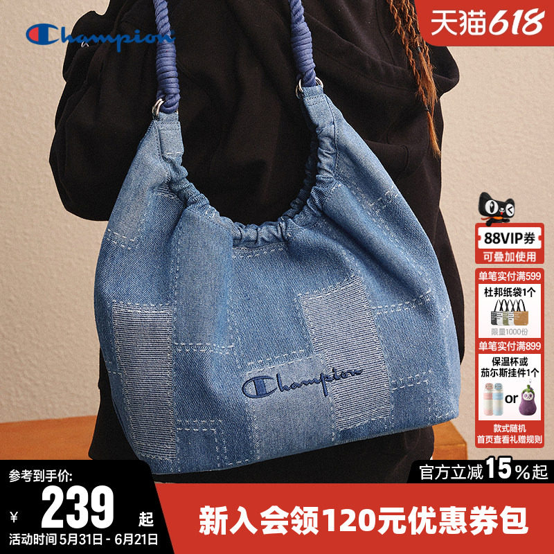 Champion冠军单肩包女男情侣轻量化时尚通勤出游手提包挎包托特包