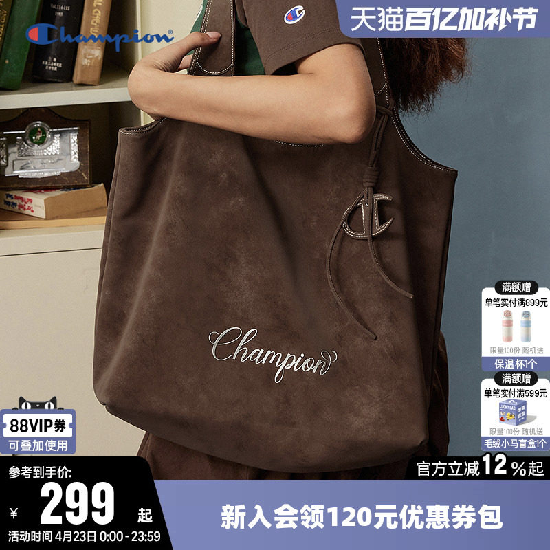 Champion冠军单肩背包2026春夏男女情侣时尚大容量托特包挎包通勤