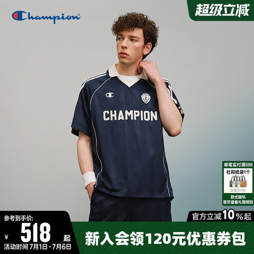 Champion冠军复古短袖POLO衫女