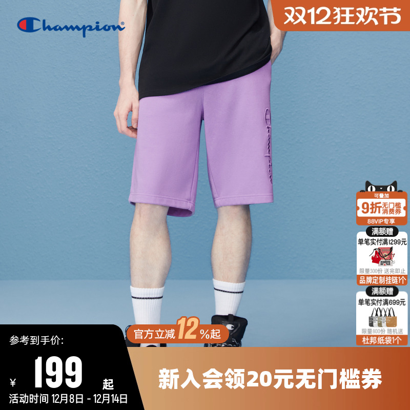 透气短裤Champion冠军休闲情侣