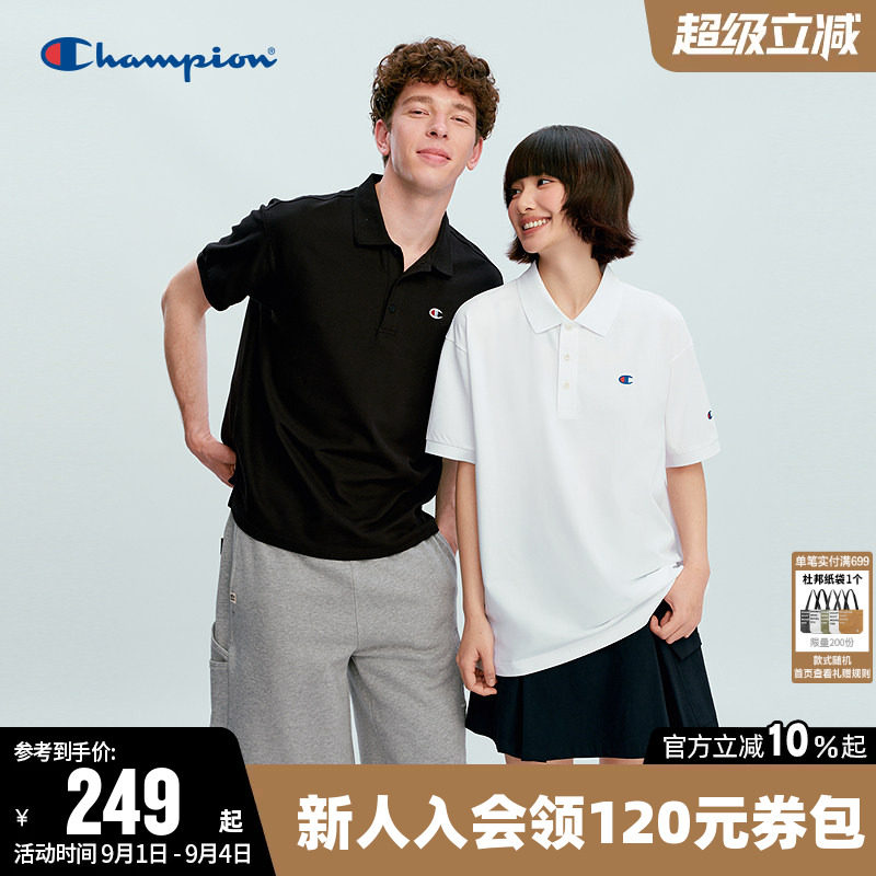 Champion冠军情侣短袖POLO衫T恤图片