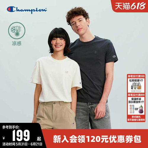 Champion冠军休闲圆领短袖T恤女