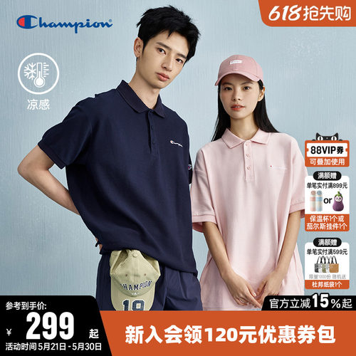 Champion冠军情侣短袖POLO衫T恤