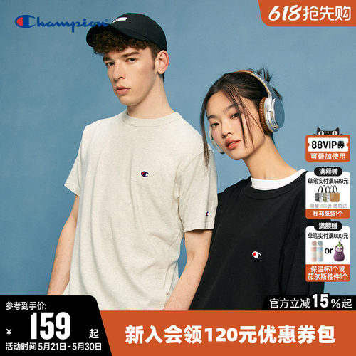 纯色短袖T恤CHAMPION情侣款