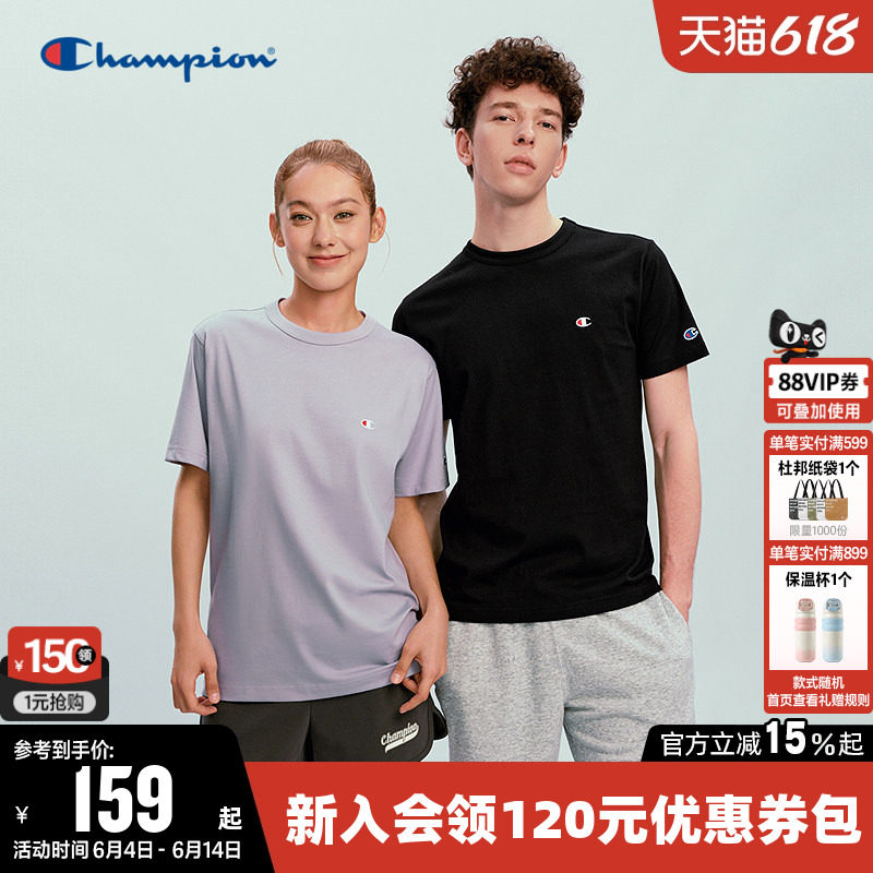 Champion冠军情侣圆领短袖T恤