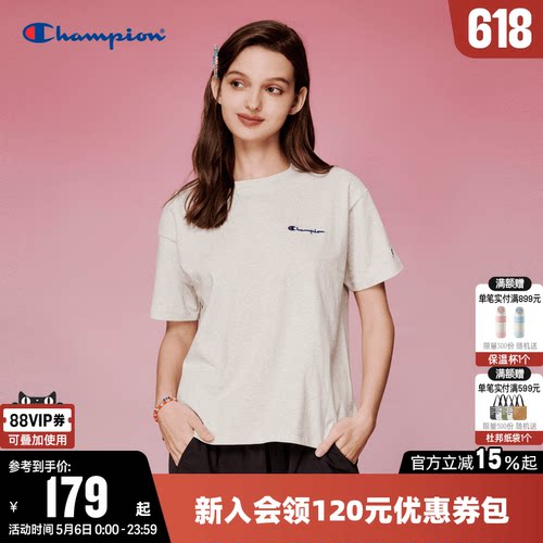 CHAMPION冠军运动休闲短袖T恤女