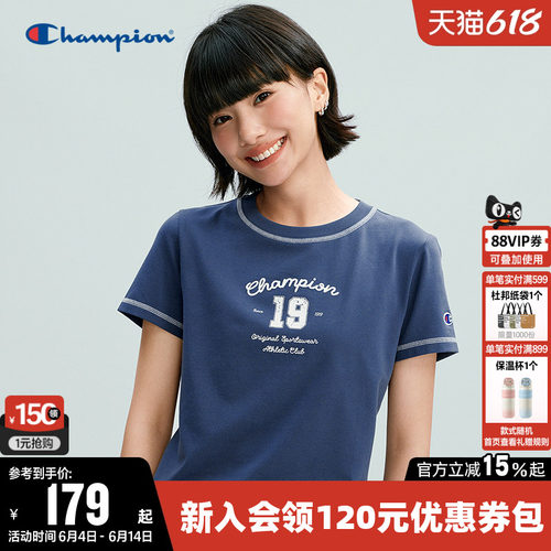 Champion冠军复古原来短袖T恤女