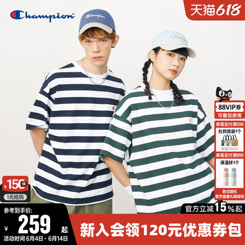 透气短袖T恤Champion冠军情侣