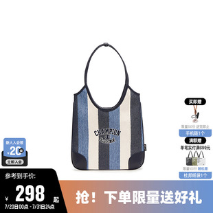 Champion冠軍25新款 牛仔挎包潮 單肩包托特包男女情侶手提帆布時尚