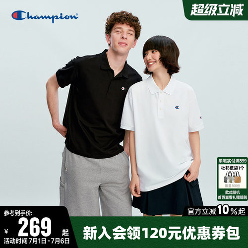 Champion冠军情侣短袖POLO衫T恤