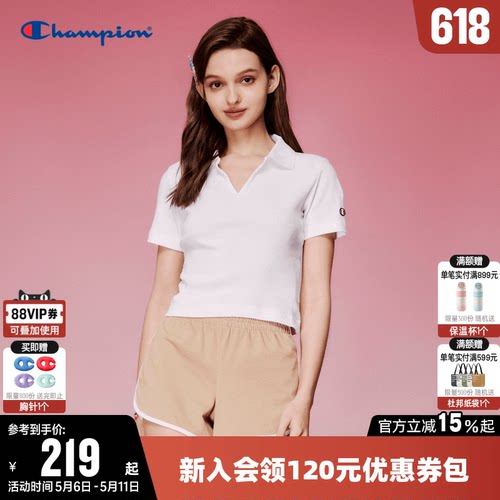 刺绣POLO衫Champion冠军女