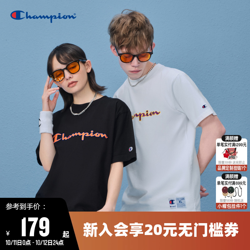 刺绣Champion冠军情侣短袖T恤