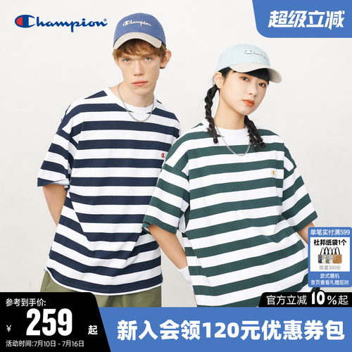 透气短袖T恤Champion冠军情侣