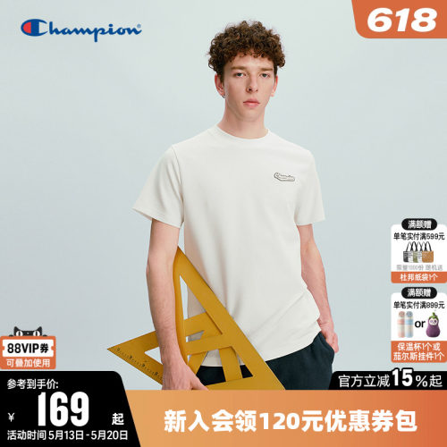 Champion冠军宽松圆领短袖T恤男