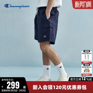 Champion冠军短裤男2026春季新款纯色休闲运动五分工装裤潮牌裤子