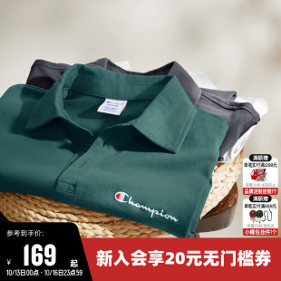 短袖 情侣刺绣纯棉休闲POLO衫 上衣男 新款 Champion冠军T恤女25夏季