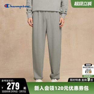 Champion冠军卫裤男春季纯色运动风长裤休闲针织裤美式束脚裤子女