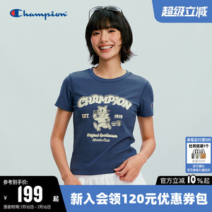 Champion冠军休闲圆领短袖T恤女