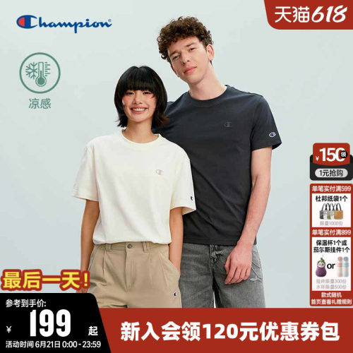 Champion冠军休闲圆领短袖T恤女