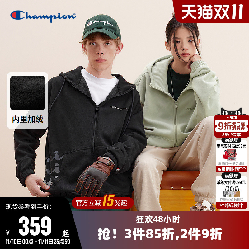 秋连帽卫衣CHAMPION情侣冠军加绒