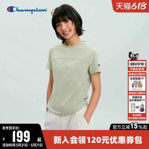 Champion冠军休闲圆领短袖T恤女