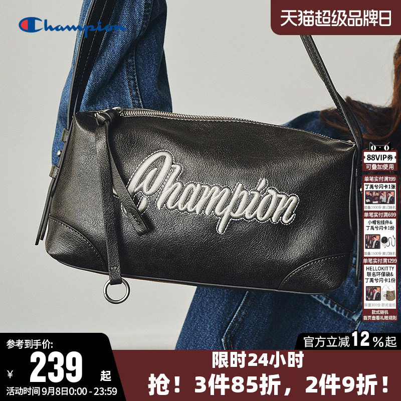 Champion冠军单肩背包2026秋季男皮质潮酷挎包女时尚通勤旅行包
