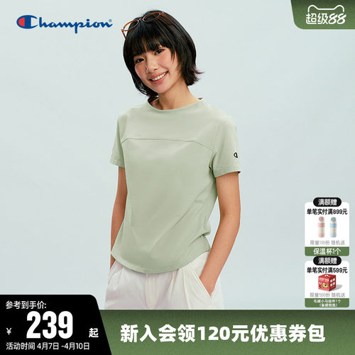 Champion冠军休闲圆领短袖T恤女