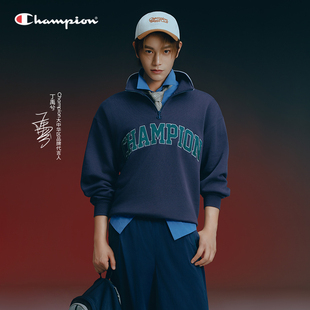 【丁禹兮同款】Champion冠军卫衣女春季情侣纯棉休闲半拉链上衣男