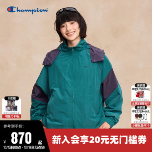 插肩袖 拉链开衫 休闲梭织外套 新款 Champion冠军夹克女2025秋季