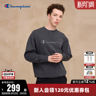 Champion冠军卫衣女春季 情侣纯棉立体刺绣logo休闲运动圆领上衣男