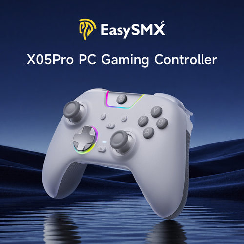 EasySMX X05pro三模游戏手柄霍尔摇杆两段式扳机宏编程大电池静音