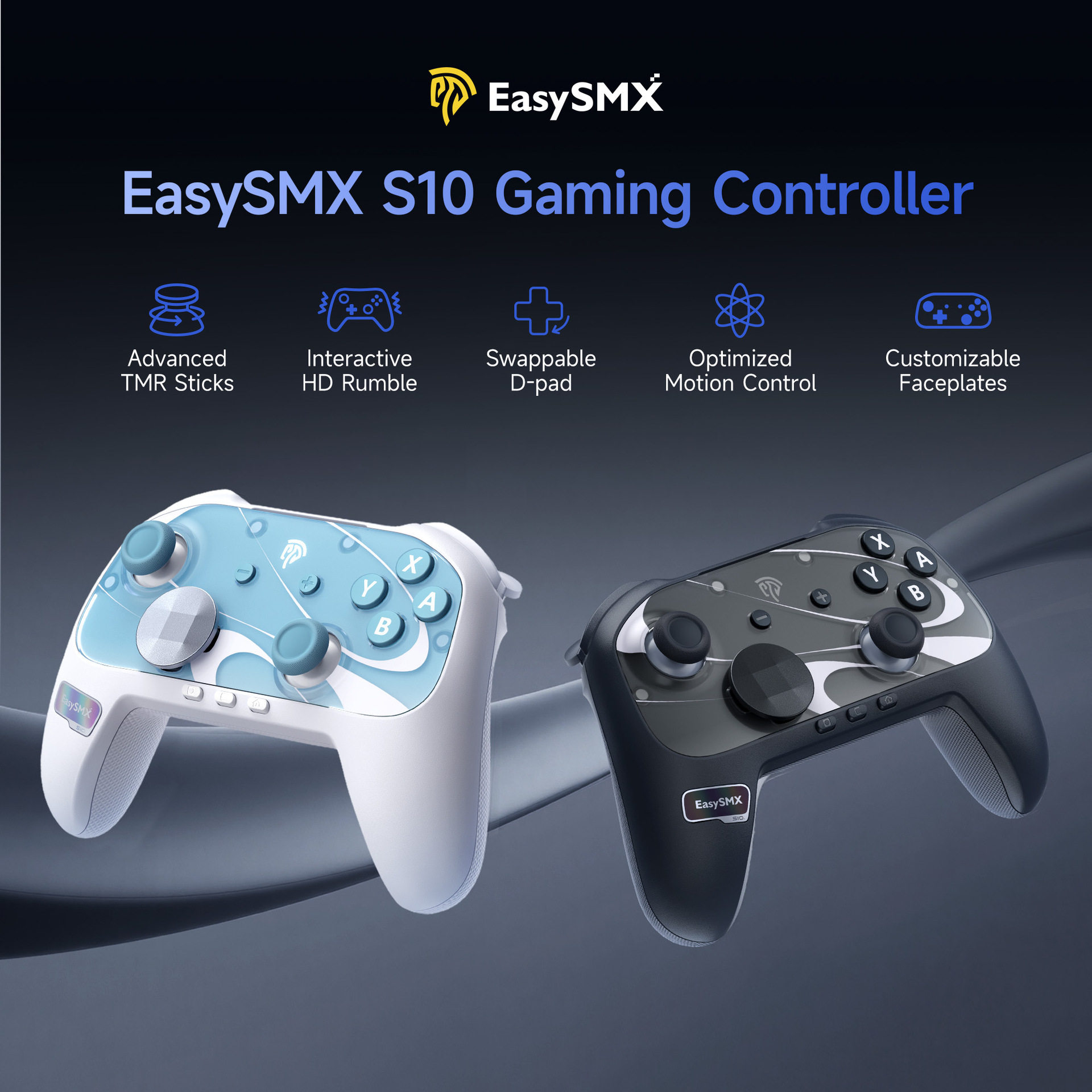 EasySMX S10 Switch2代游戏手柄一键唤醒TMR摇杆NFC面壳