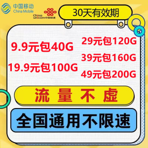 电信4G5G手机无线高速上网卡0月租全国通用电话纯流量卡