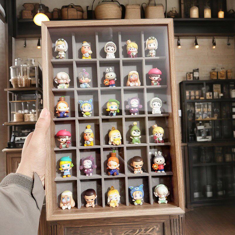 小萌粒收纳适用POPMART迪士尼食玩展示架亚克力收纳盒透明罐子