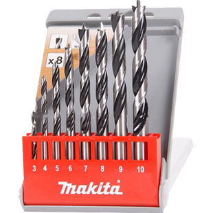 牧田木工钻头套装电钻打孔扩孔器开孔实木麻花三尖钻手枪钻头