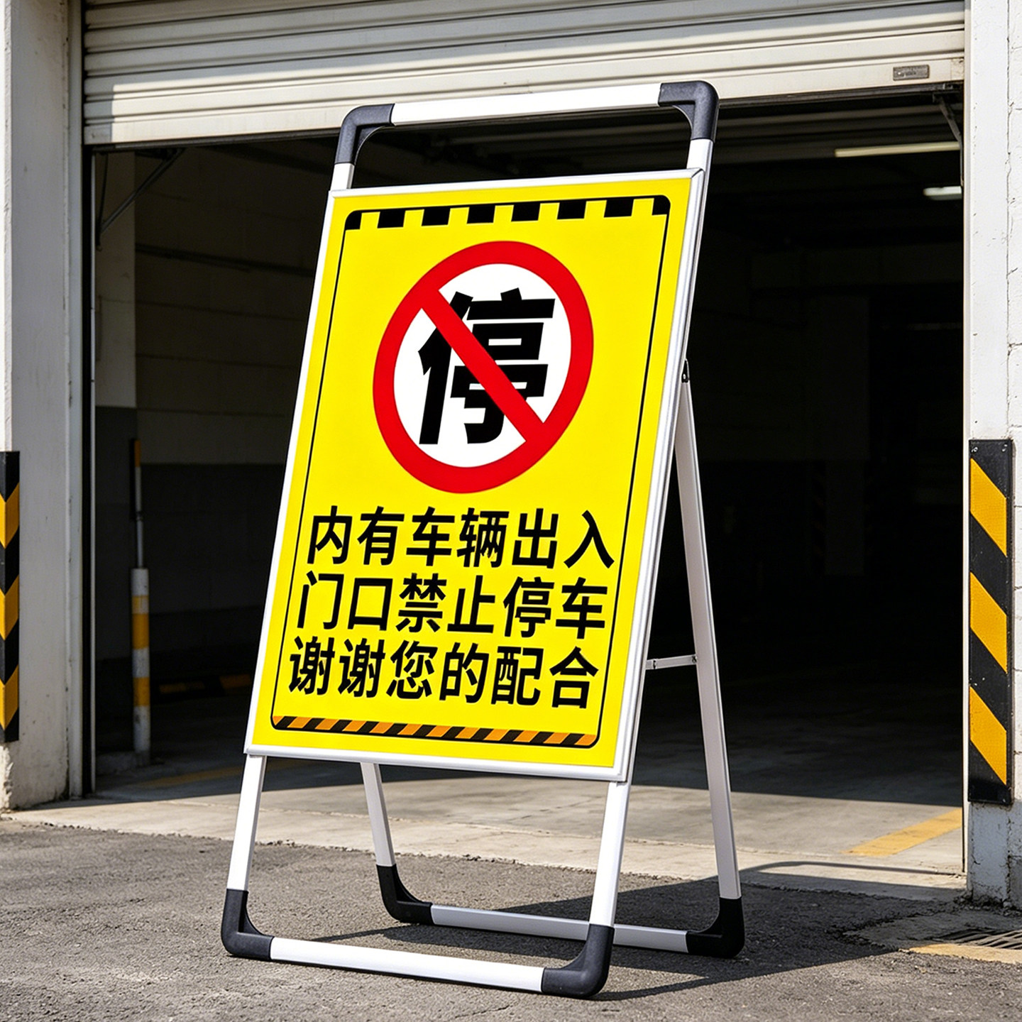 门前禁止停车警示牌有车出入车位已满提示牌停车场指示牌禁止停车立式